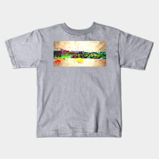 Prague Skyline Grunge Kids T-Shirt